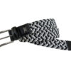 Greg Norman Collection Men's Braided Stretch Belt in Black/White/Black, Size 44, Leather