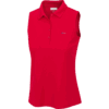 Greg Norman Collection Women's Sleeveless Classic Pique Polo Shirt in British Red, Size Small, Polyester