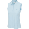 Greg Norman Collection Women's Sleeveless Classic Pique Polo Shirt in Misty Blue, Size 3XL, Polyester