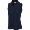 Greg Norman Collection Women's Sleeveless Classic Pique Polo Shirt in Navy, Size 3XL, Polyester