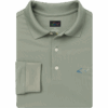 Greg Norman Collection Men's Long Sleeve Pique Shark Polo Shirt in Gravel, Size 4XL, Polyester/Fabric