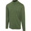 Greg Norman Collection Men's Signature Shark Long Sleeve Shirt Mock in Ranger Green Heather, Size Medium, Polyester/Spandex