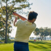 Greg Norman Collection Men's Tour Shark Freedom Pique Polo Shirt in Lemon Palm, Size 4XL, Polyester/Spandex/Fabric